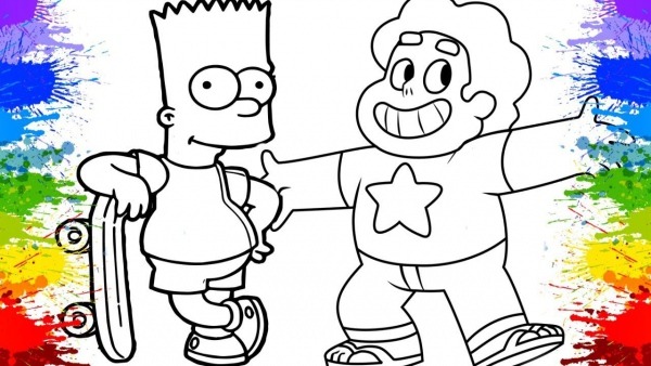 Desenho De Pintar Steven Universe Os Simpsons Em PortuguÃªs