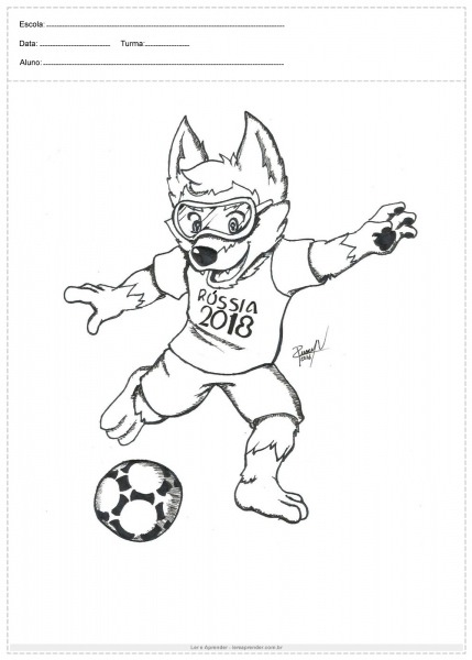 Atividade Para Colorir Copa Do Mundo Mascote
