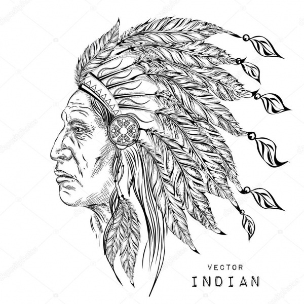 Homem O Chefe Ã­ndio Nativo Americano  Preta Barata  Cocar De Penas