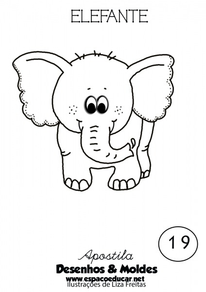 Desenho De Elefante Fofo E Lindo Para Colorir, Pintar, Imprimir