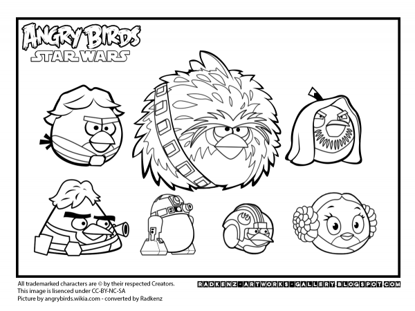 Angry Birds Star Wars Color Pages