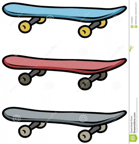 Grupo Colorido Desenhos Animados Do Ã­cone Do Vetor Do Skate