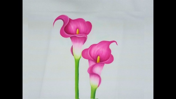 Pintura En Tela Como Pintar Flores Alcatraces Rosas   Painting On