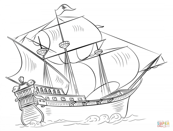 Desenho De Navio Pirata Para Colorir