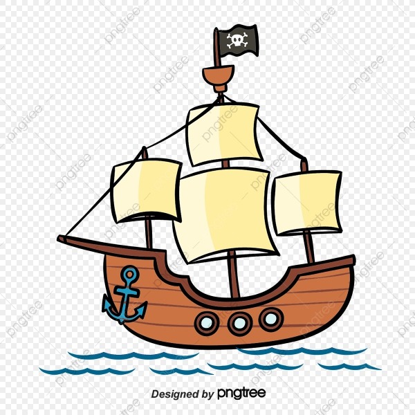 Vetor Desenho Barco Pirata, Um Grande Navio Pirata, Q VersÃ£o