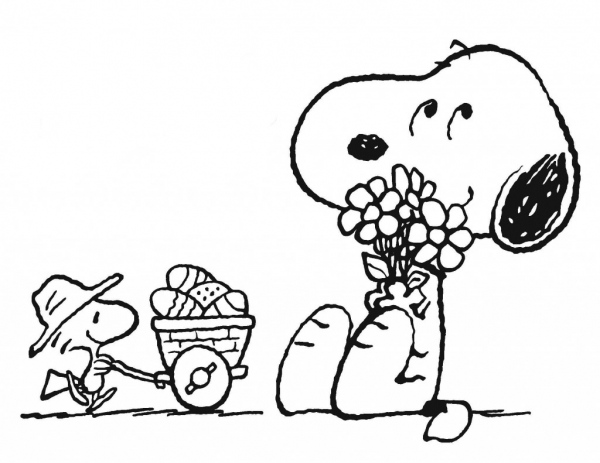 Desenho De Snoopy E Woodstock Para Colorir