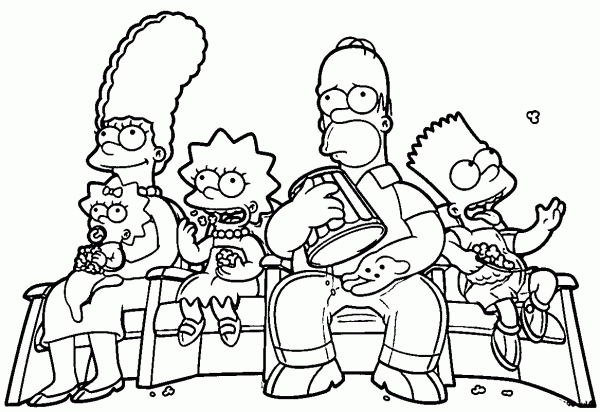 Coloring  Pages  Printable  Simpsons  2020