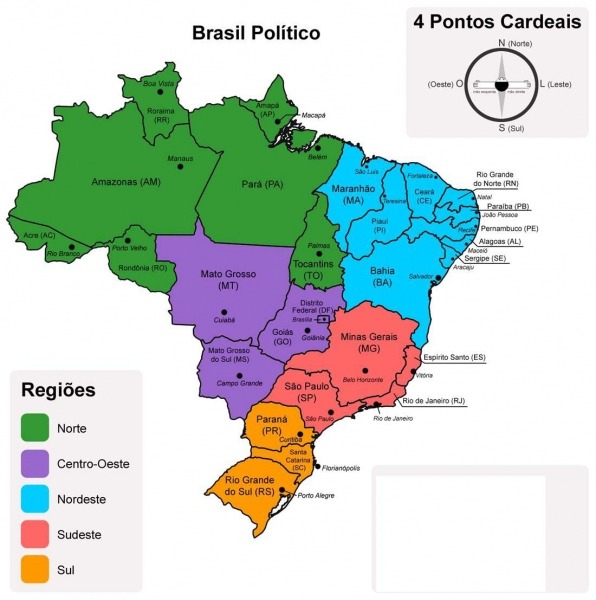 Resultado De Imagem Para Mapa Politico De Brasil Para Imprimir