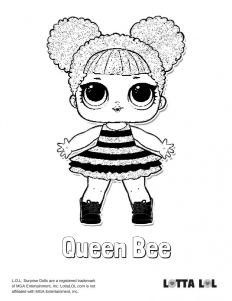 Queen Bee Coloring Page Lotta Lol