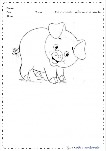 Desenhos De Porco Para Colorir E Imprimir â EducaÃ§Ã£o E TransformaÃ§Ã£o