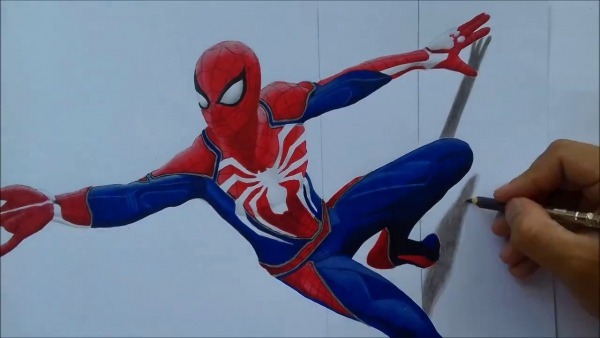 Desenhando Homem Aranha 3d   Drawing Spider Man 3d(ps4)  2