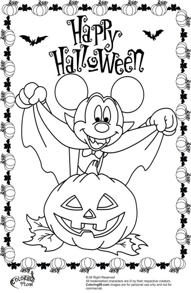 Minnie And Mickey Mouse Coloring Pages For Halloween