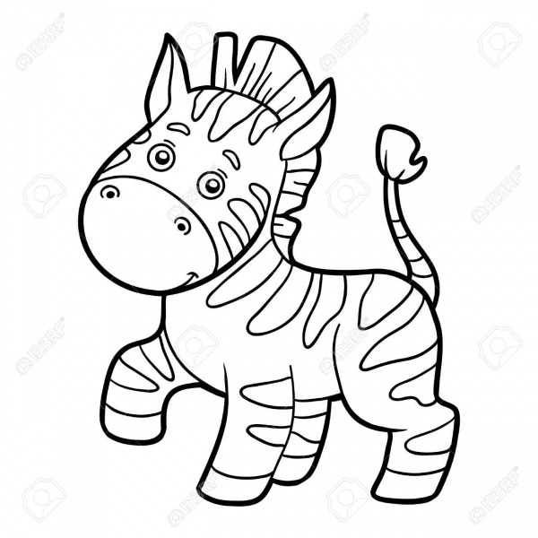 Coloring Book For Children (zebra) Royalty Free Cliparts, Vectors