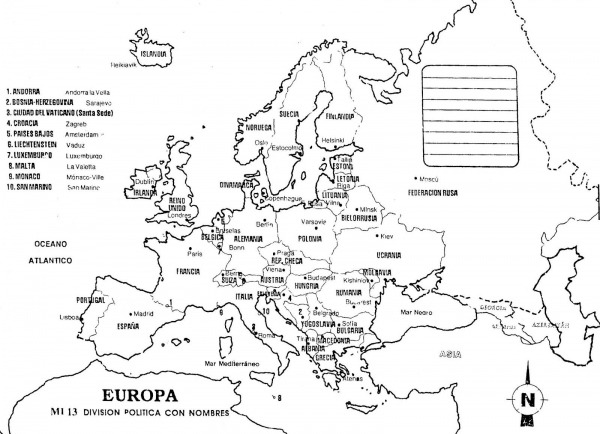 Mapa Da Europa Para Pintar