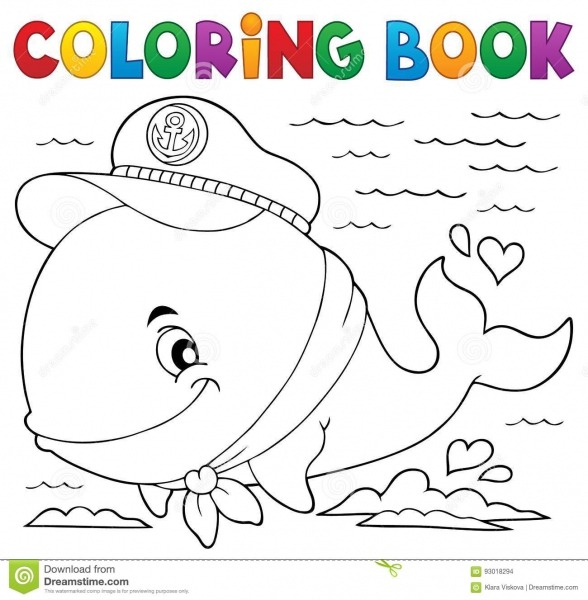Tema 1 Da Baleia Do Marinheiro Do Livro Para Colorir IlustraÃ§Ã£o Do