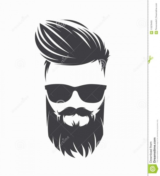 La Coiffure Des Hommes Avec La Moustache De Barbe Illustration