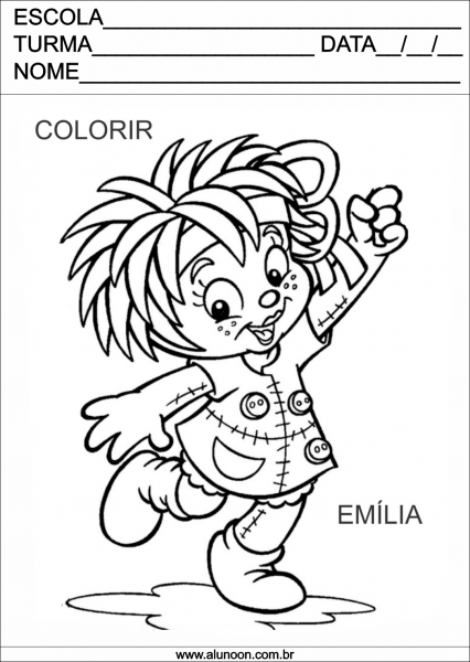 Desenho Da EmÃ­lia Para Colorir