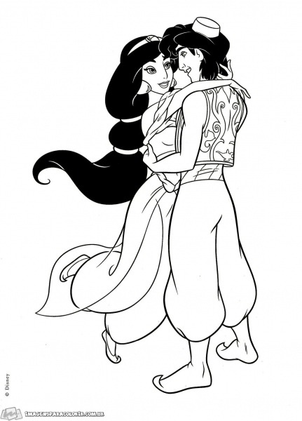 Aladdin E Princesa Jasmine 19 â Imagens Para Colorir