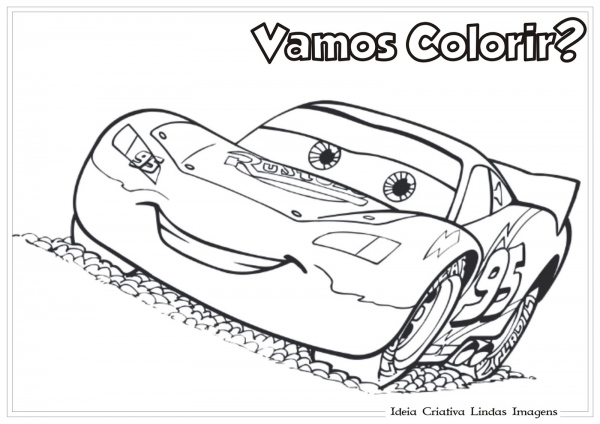 Desenho Carros Da Disney RelÃ¢mpago Mcqueen Para Colorir