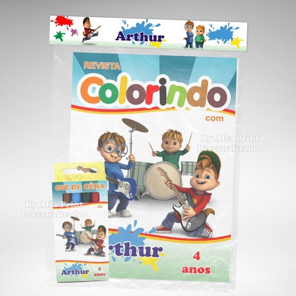 Kit Colorir Alvin E Os Esquilos + Brinde No Elo7