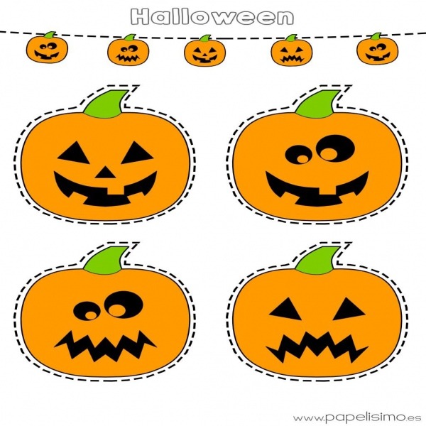 Figuras De Calabazas Para Halloween  De Halloween Cesta Con Forma