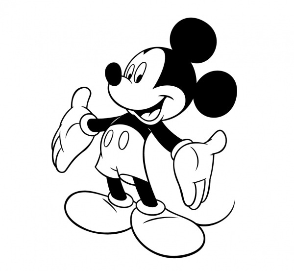 Desenho De Mickey Mouse De BraÃ§os Abertos Para Colorir